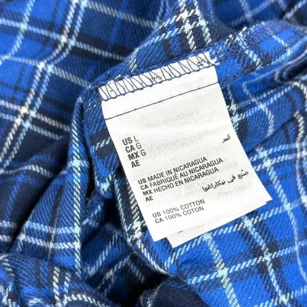 NWT Club Room Flannel Pajama Pants Mens Navy Blue‎ Plaid XL 100172567MN